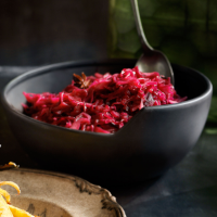 Maple-braised red cabbage