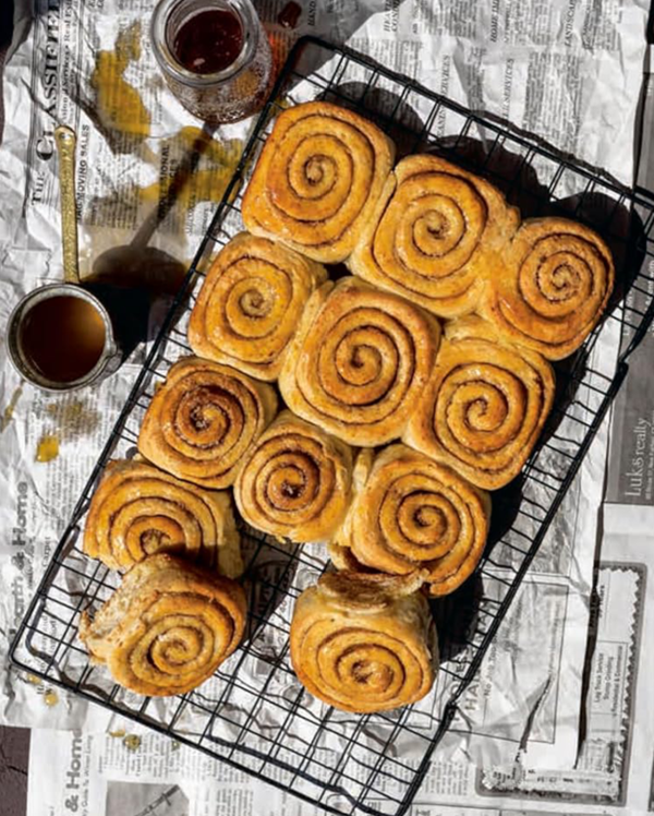 Maple-butter cinnamon rolls