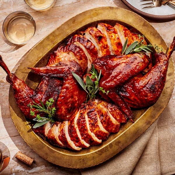 Maple-butter-glazed turkey 