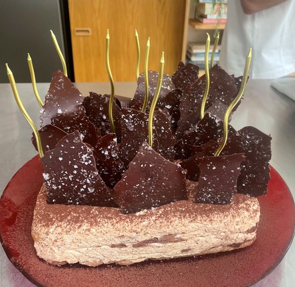 Maple caramel & cinnamon-coffee cream pave 