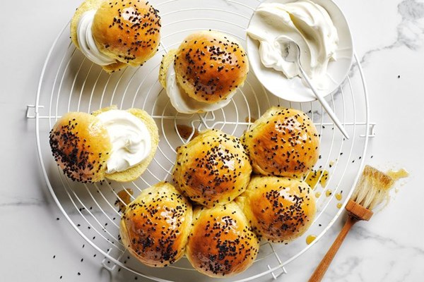 Maple-cardamom saffron sticky buns