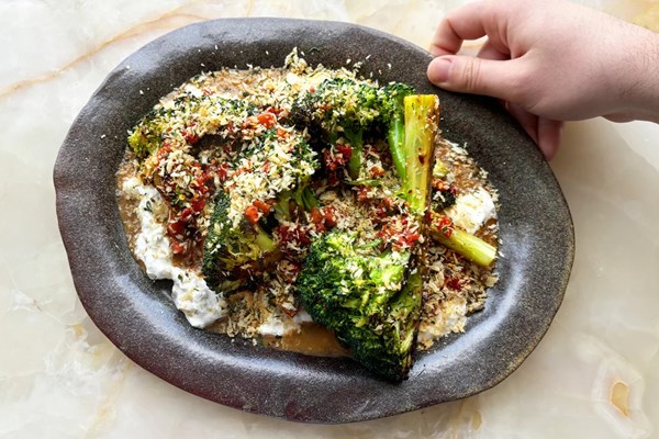 Maple-chilli broccoli steaks
