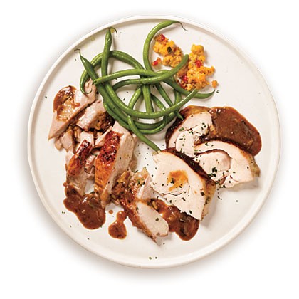 Maple-cider brined turkey with bourbon-cider gravy