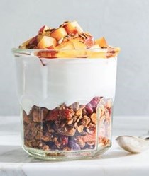 Maple-coconut granola and yogurt parfaits