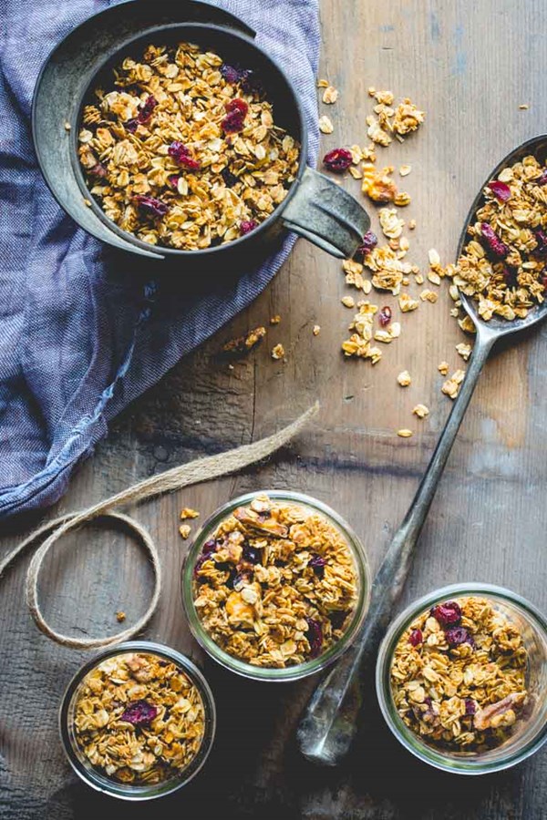 Maple cranberry walnut granola
