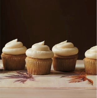 Maple cupcakes with maple cream cheese frosting