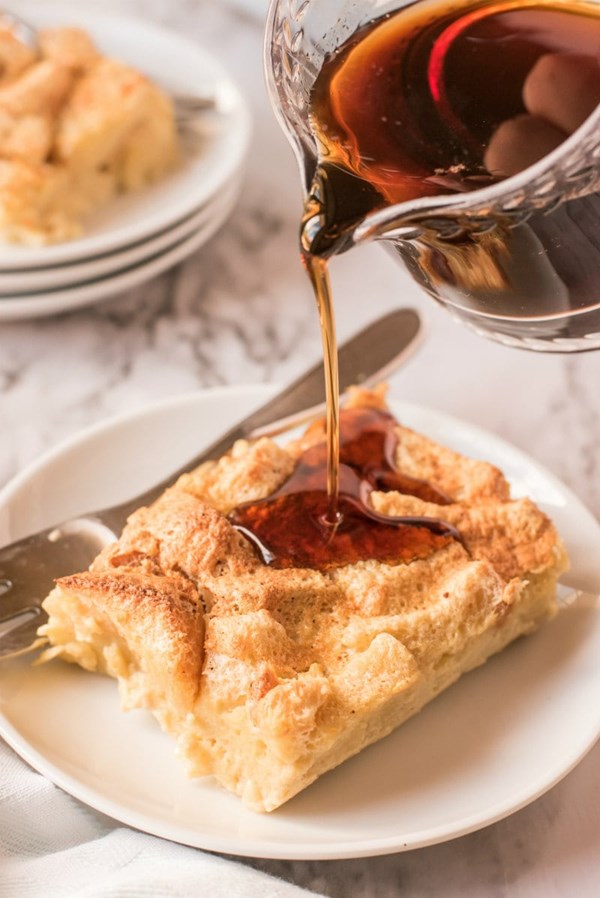 Maple custard bread pudding
