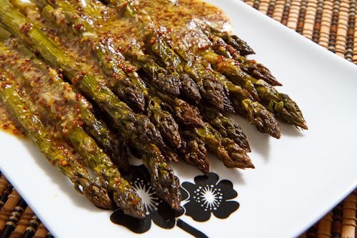 Maple Dijon roasted asparagus