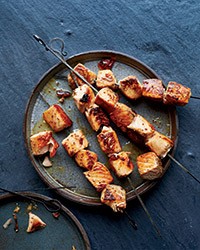 Maple-Dijon salmon skewers