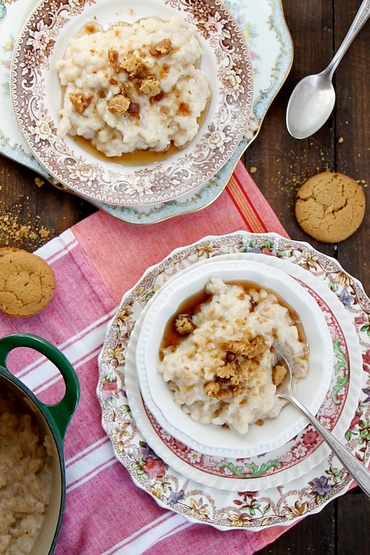 Maple ginger rice pudding
