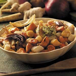 Maple-gingerroot vegetables