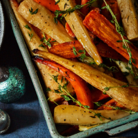 Maple-glazed carrots and parsnips
