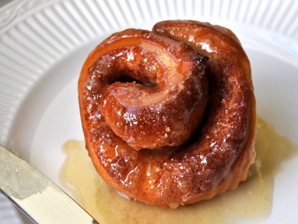 Maple glazed cinnamon buns