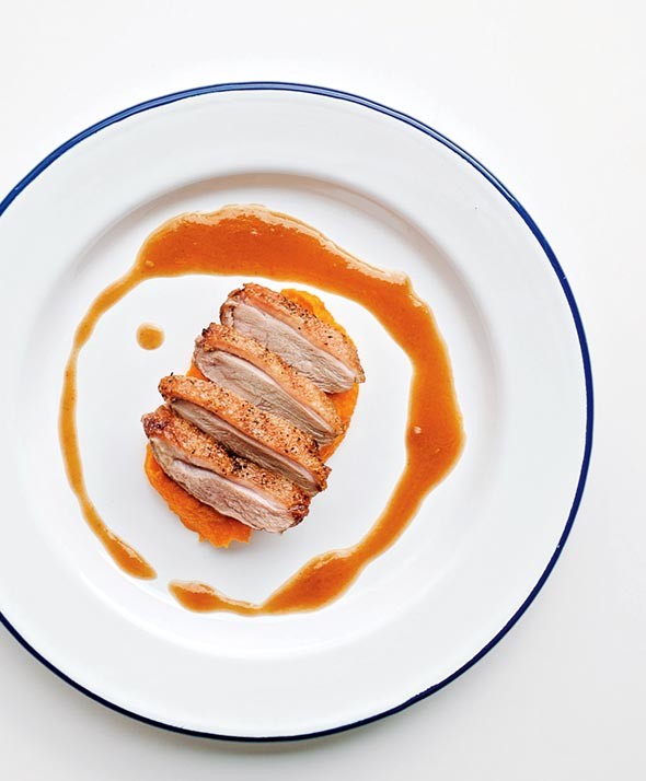 Maple-glazed duck