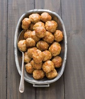 Maple-glazed pork meatballs