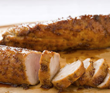 Maple-glazed pork tenderloin with orange and chipotle