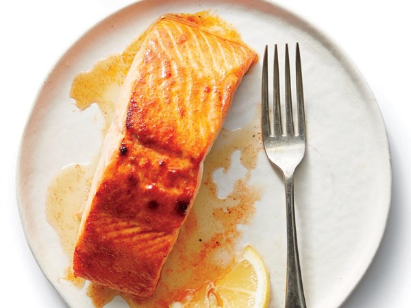 Maple-glazed salmon