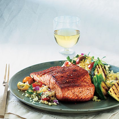 Maple-glazed salmon