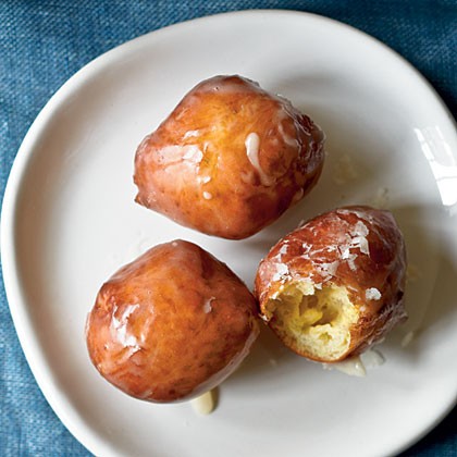Maple-glazed sour cream doughnut holes