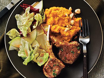 Maple-hazelnut sweet potatoes