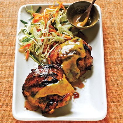 Maple-mustard chicken thighs