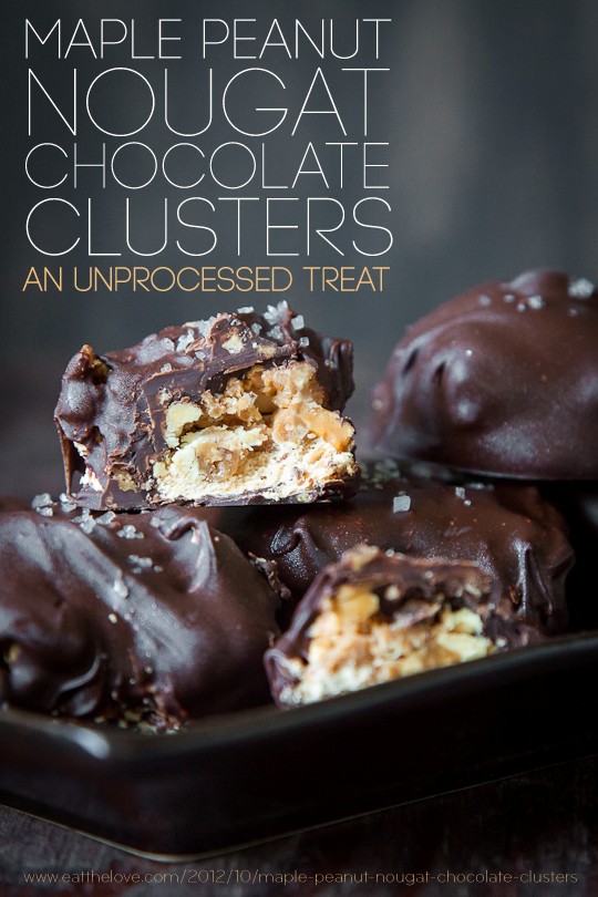 Maple peanut nougat chocolate clusters