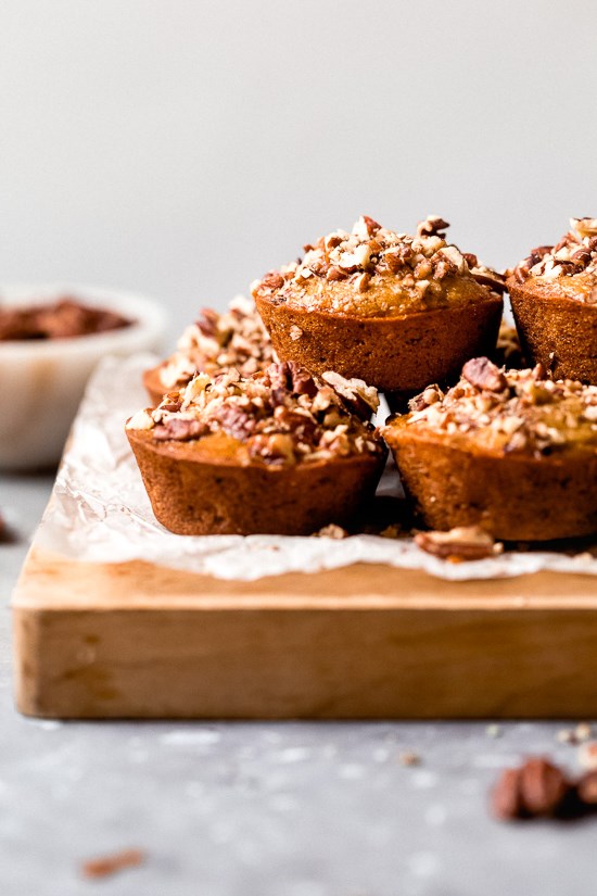 Maple pecan banana muffins
