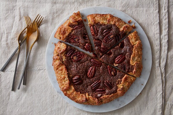 Maple-pecan galette with fresh ginger