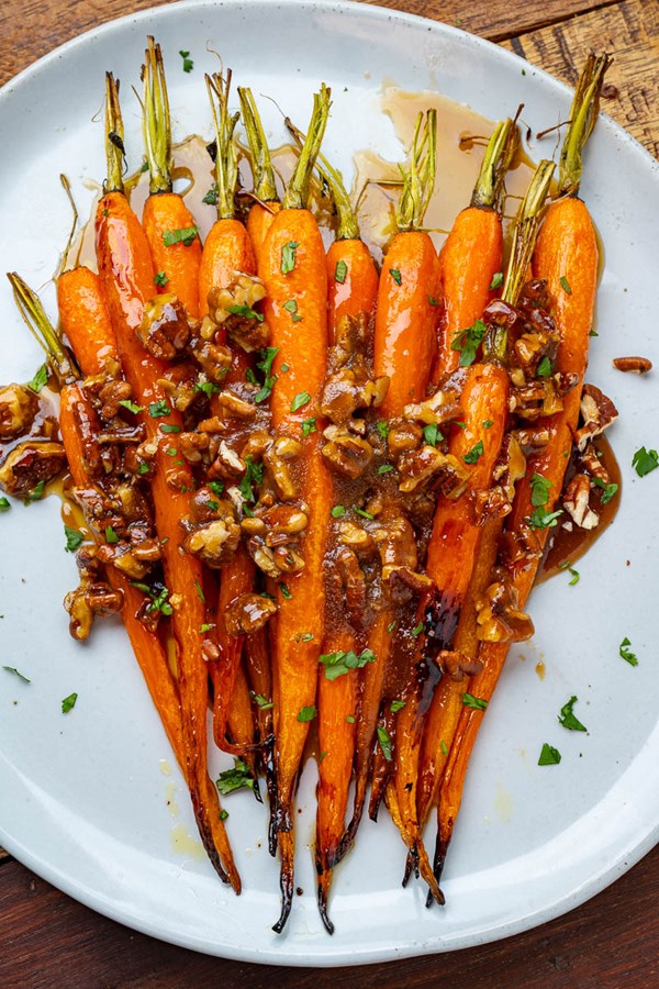 Maple pecan glazed carrots