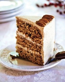 Maple-pecan layer cake with gingerbread frosting
