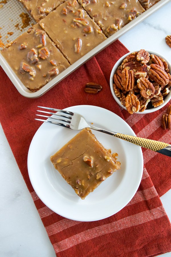Maple pecan Texas sheet cake