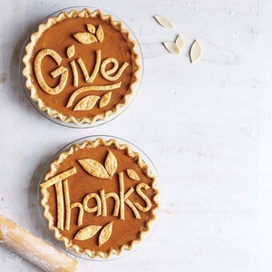 Maple pumpkin pie with a message