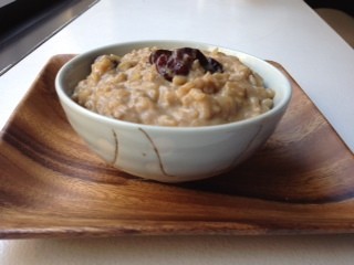 Maple rice pudding with bourboned cherries