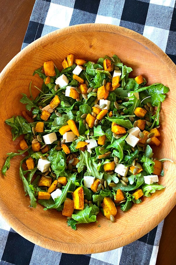 Maple-roasted pumpkin salad