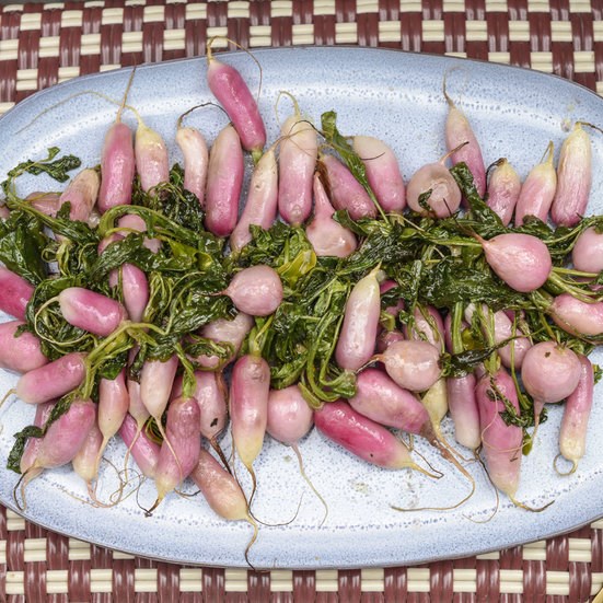 Maple-roasted radishes