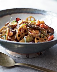 Maple root-vegetable stir-fry with sesame