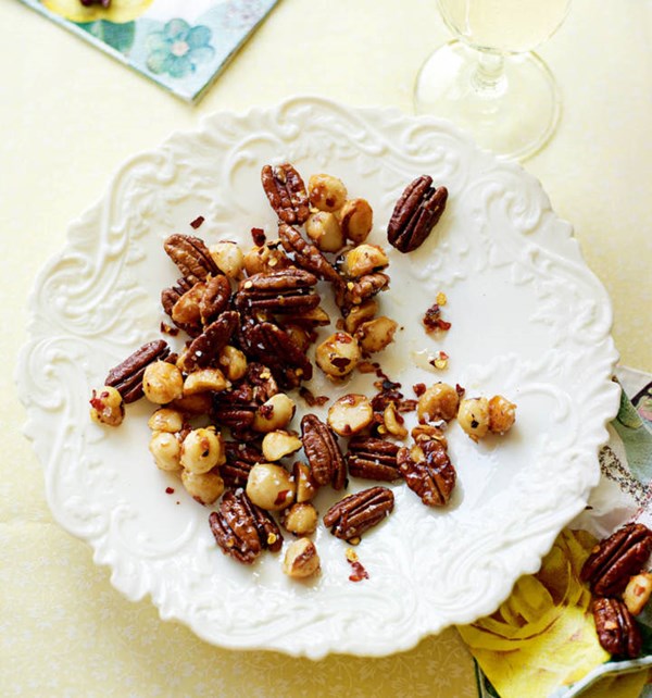 Maple, salt and chilli roasted nuts (N is for nuts)