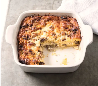 Maple sausage and waffle casserole