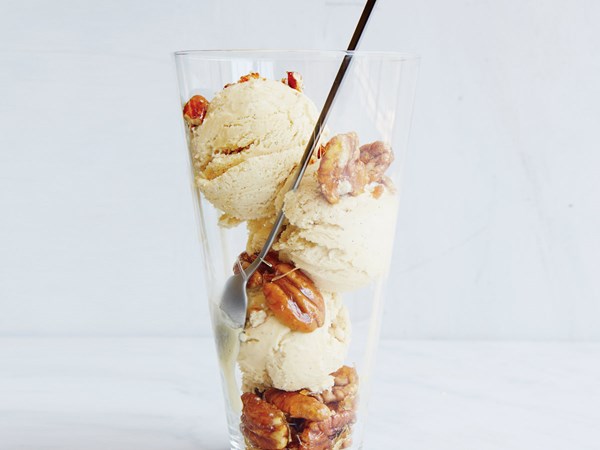 Maple semifreddo with candied pecans [Kierin Baldwin]