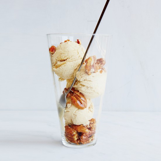 Maple semifreddo with toasted pecans
