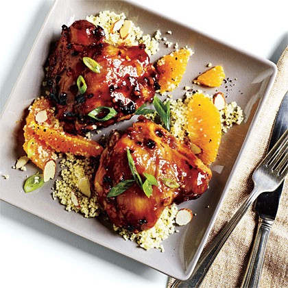Maple-soy chicken thighs