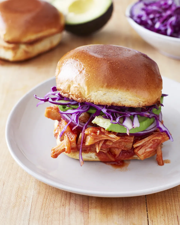 Maple-Sriracha jackfruit sandwich