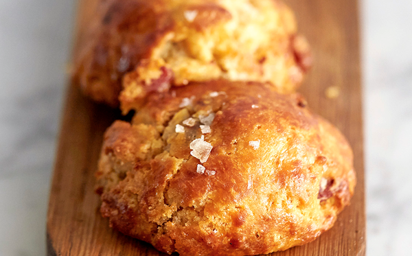 Maple syrup and smoked-bacon scones