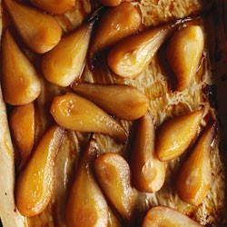 Maple syrup roasted pears