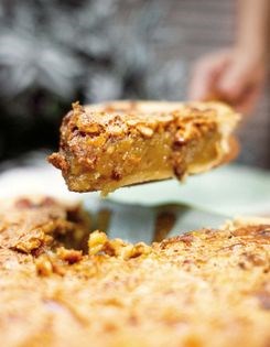 Maple-whiskey walnut pie
