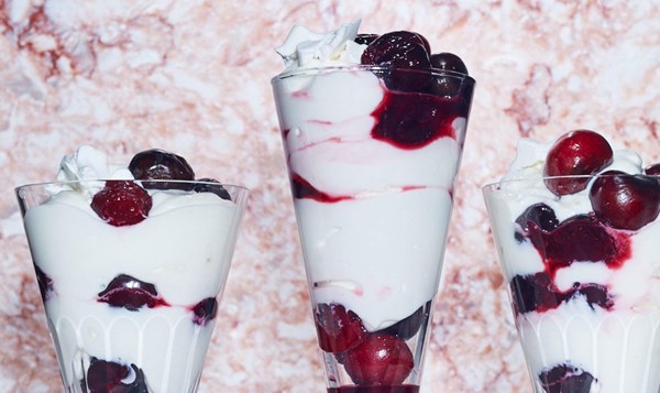 Maraschino cherry parfaits