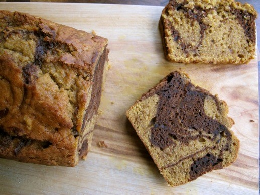 Marble pumpkin chocolate bread