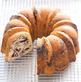 Marbled blueberry bundt cake