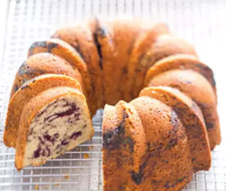 Marbled blueberry bundt cake