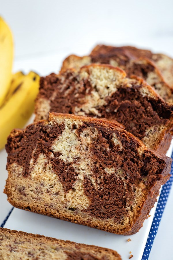 Marbled chocolate-banana bread